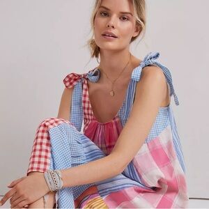 Anthropologie Pilcro Plaid Patchwork Midi Dress size small